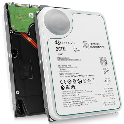 Seagate Exos 20TB 7.2K RPM SATA 6Gb/s 3.5in Enterprise HDD ST20000NM002C (Renewed) -